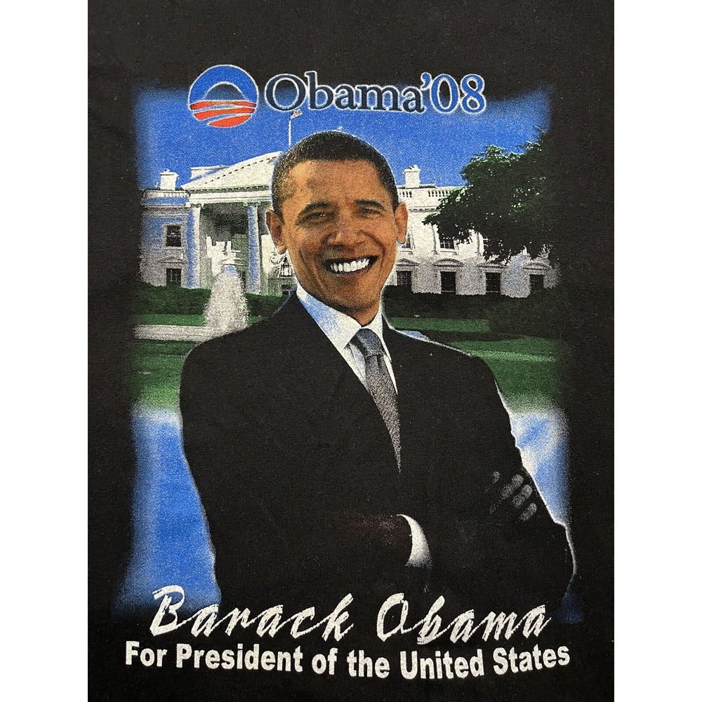 2008 Barack Obama T-Shirt Yes We Can 3XL Black President Of The United States - Picture 2 of 7